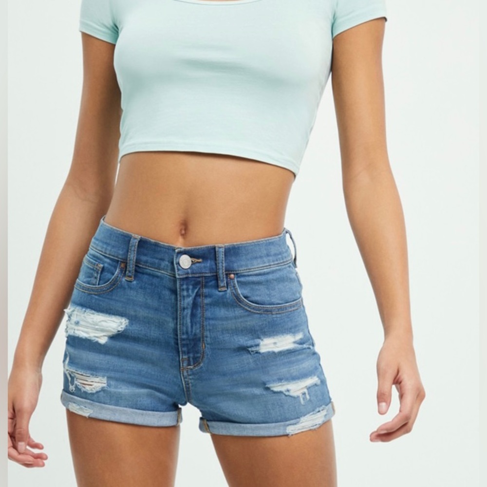 PacSun Super Stretch Shortie Mid-Rise Light Wash Size 24